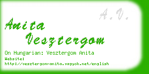 anita vesztergom business card